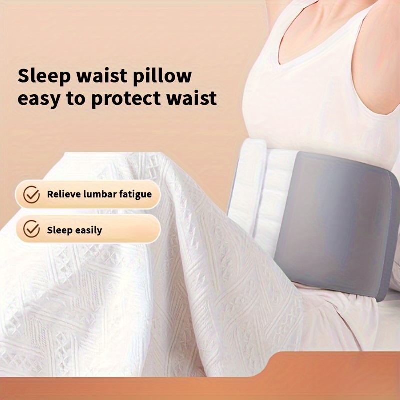 1pc Unisex Adjustable Lumbar Support Waist Pillow for Enhanced Sleep Comfort and Waist Strength with Skin-Friendly Polyester Fiber, Hook-and-Loop Closure and Hand Wash