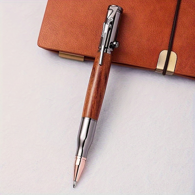 

Stylo à bille rétractable en de pistolet en métal personnalisé avec pointe moyenne - Stylo de de bureau personnalisé, idéal pour offrir, à partir de 14 ans