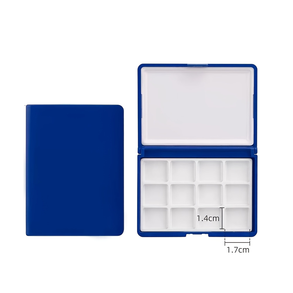 TEMU 1pc d'Aquarelle 12 Grilles, avec Boîte de Palette à Couvercle, Palette de Voyage Spéciale, Boîte de Rangement pour Emballage de Peinture
