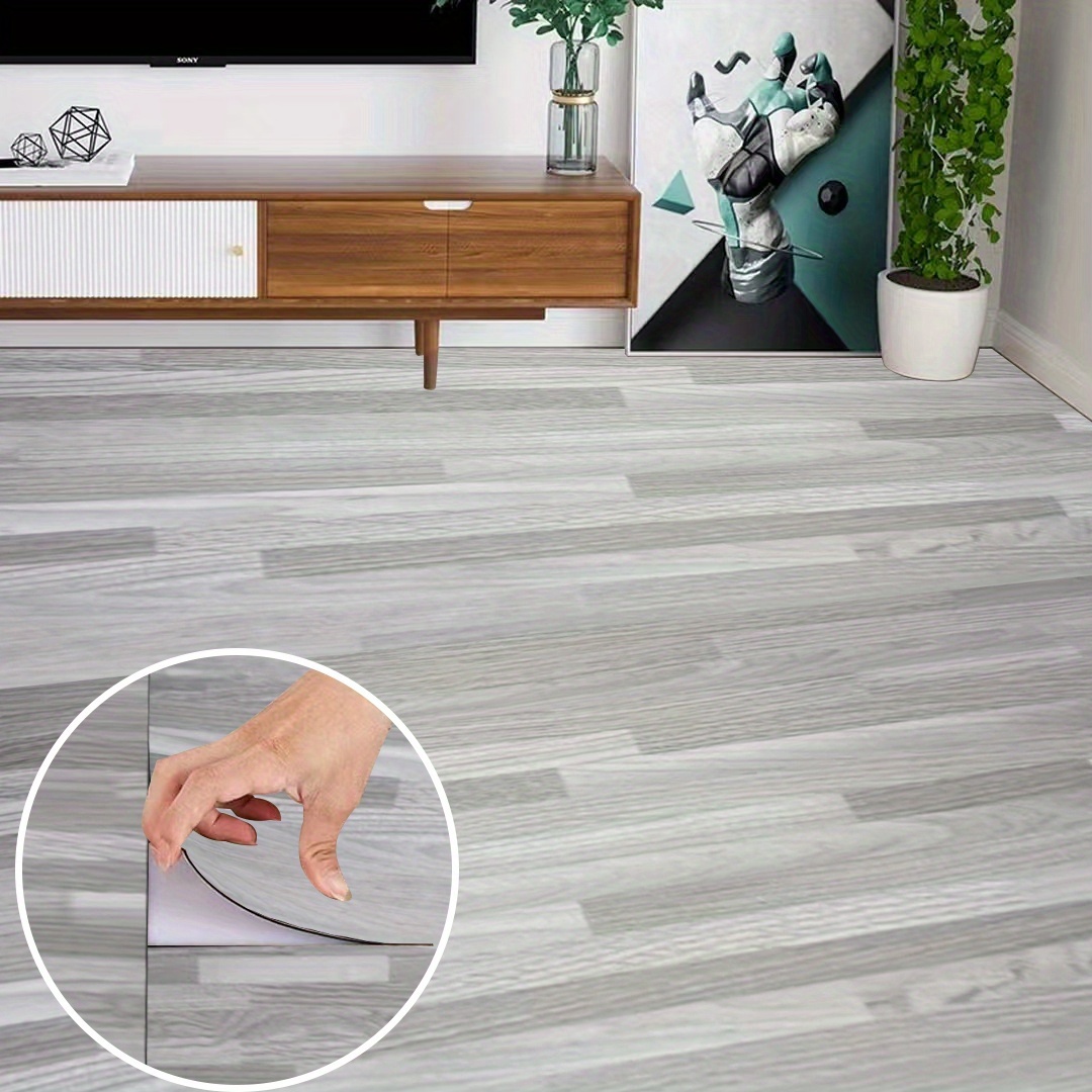 TEMU 50 piezas de adhesivos autoadhesivos para piso, de madera de PVC, para uso doméstico en , dormitorio y renovación de pisos de cocina, adhesivos