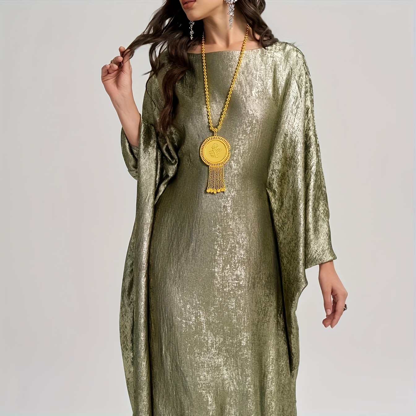 24K Plated Middle Eastern Ramadan Long Necklace for Women