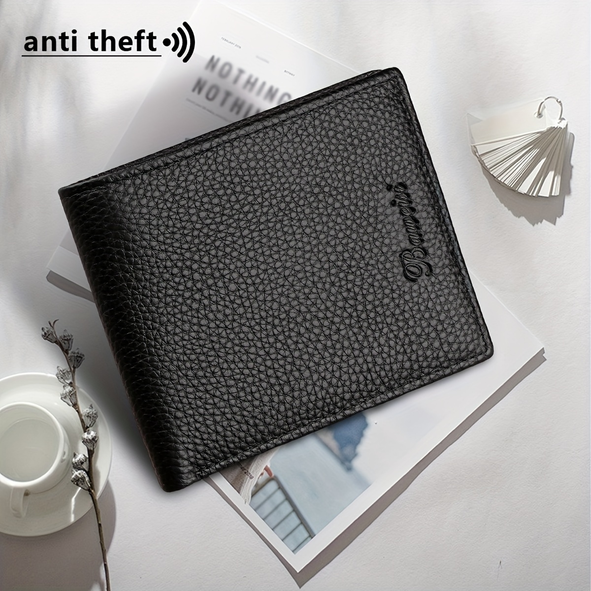 

Men's Genuine Leather Short Wallet Rfid Blocking Soft Leather Wallet With Coin Pouch Wallet New Multi-card Bag Holder Money Clip