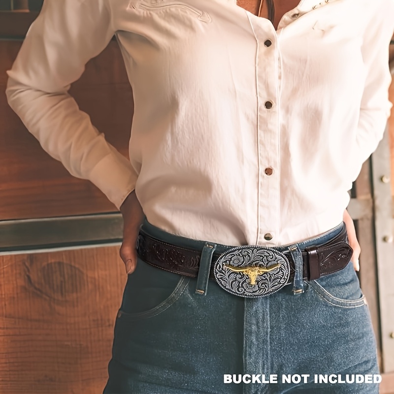 2pcs Western Cowboy Style Belt Body Without Buckle
