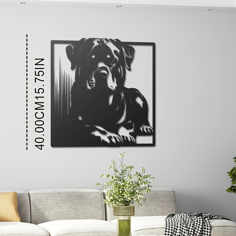 TEMU 1pc Rottweiler Metal Wall Art - Dog Portrait - Exquisite Rottweiler Decoration - A Unique Gift For Dog Lovers - Perfect Wall Decor For Dog