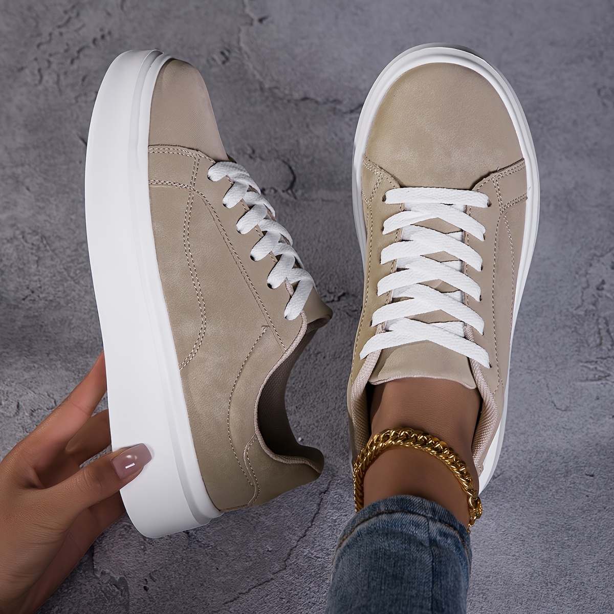 TEMU Women's Casual Sneakers, Soft Sole, Thick Sole, Breathable, Comfortable, Height-increasing, Versatile, Not Picky About Style, Durable, And Not