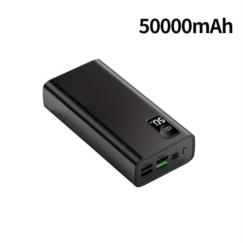 E-shop Hochleistungs-50000mAh Powerbank mit schnellem Aufladen, unterstützt bidirektionales Quick-Charging, 4×USB-Anschlüsse, LED-Batterieanzeige,
