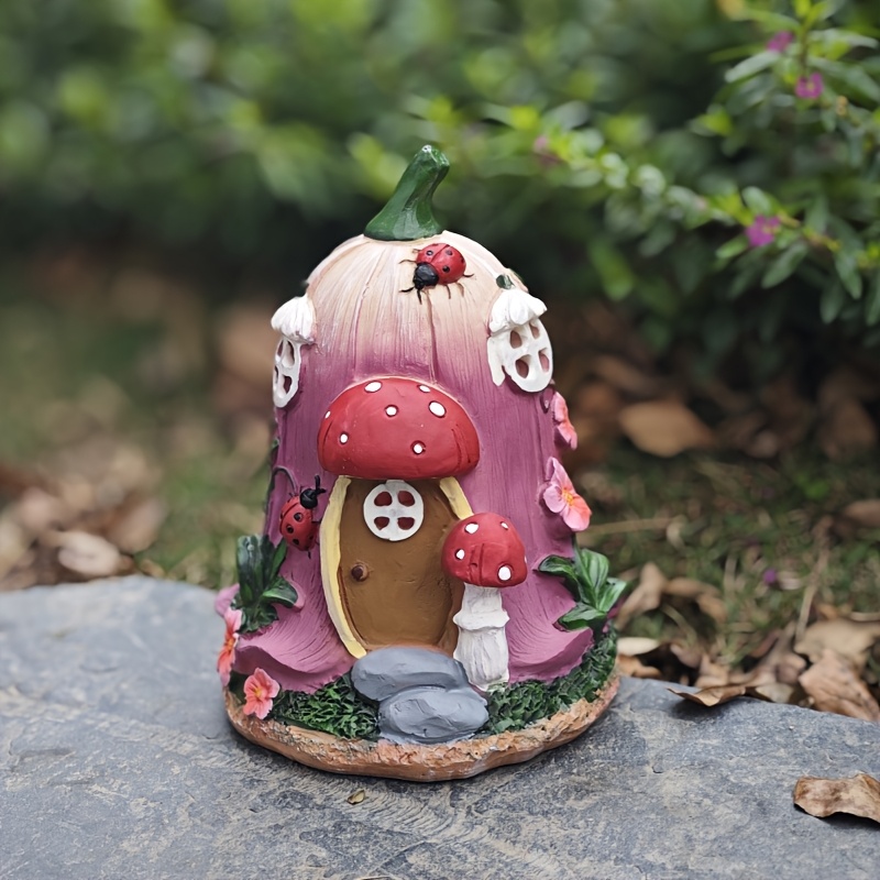 Image of 1pc Solar-powered Mushroom , . Mushroom. Resin. Garden Lights, Led Garden Decorative Lights - Landscape Statue Lights. Suitable For The Yard. Lawn. Desktop. Porch. Garden Decoration, Gift. Ip44