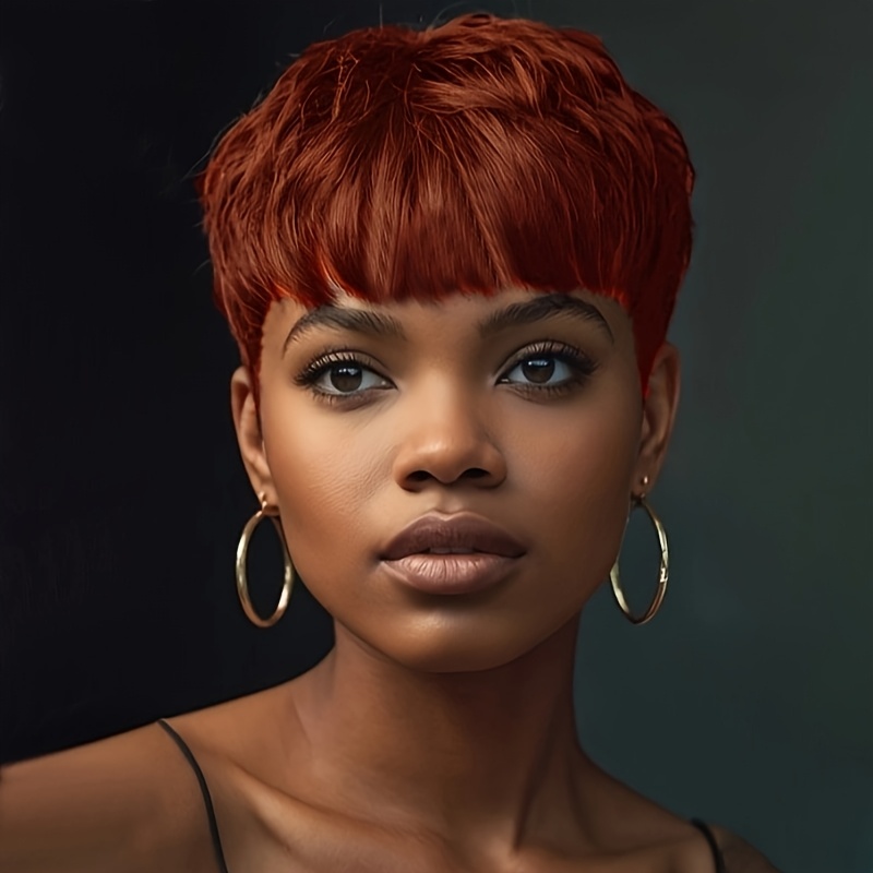TEMU Hair Short Wigs With Bangs Nice Hair Short Colored Wig For Women Synthetic Layered Hairstyles For Women