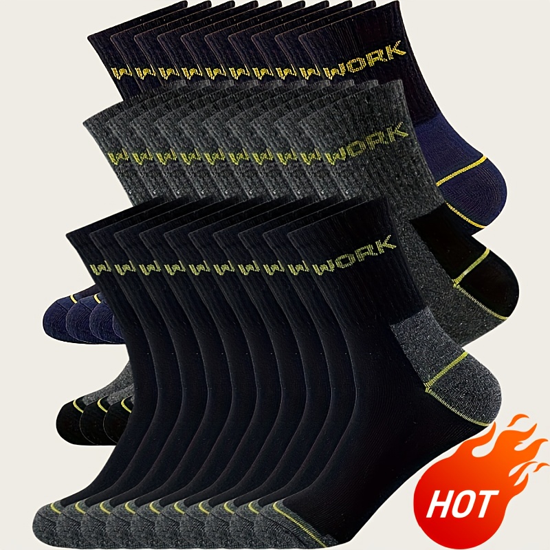 TEMU 10/12 Pairs, Men's Socks, Moisture-wicking, Odor-, Fashionable, Business, 168-needle Knitting Process