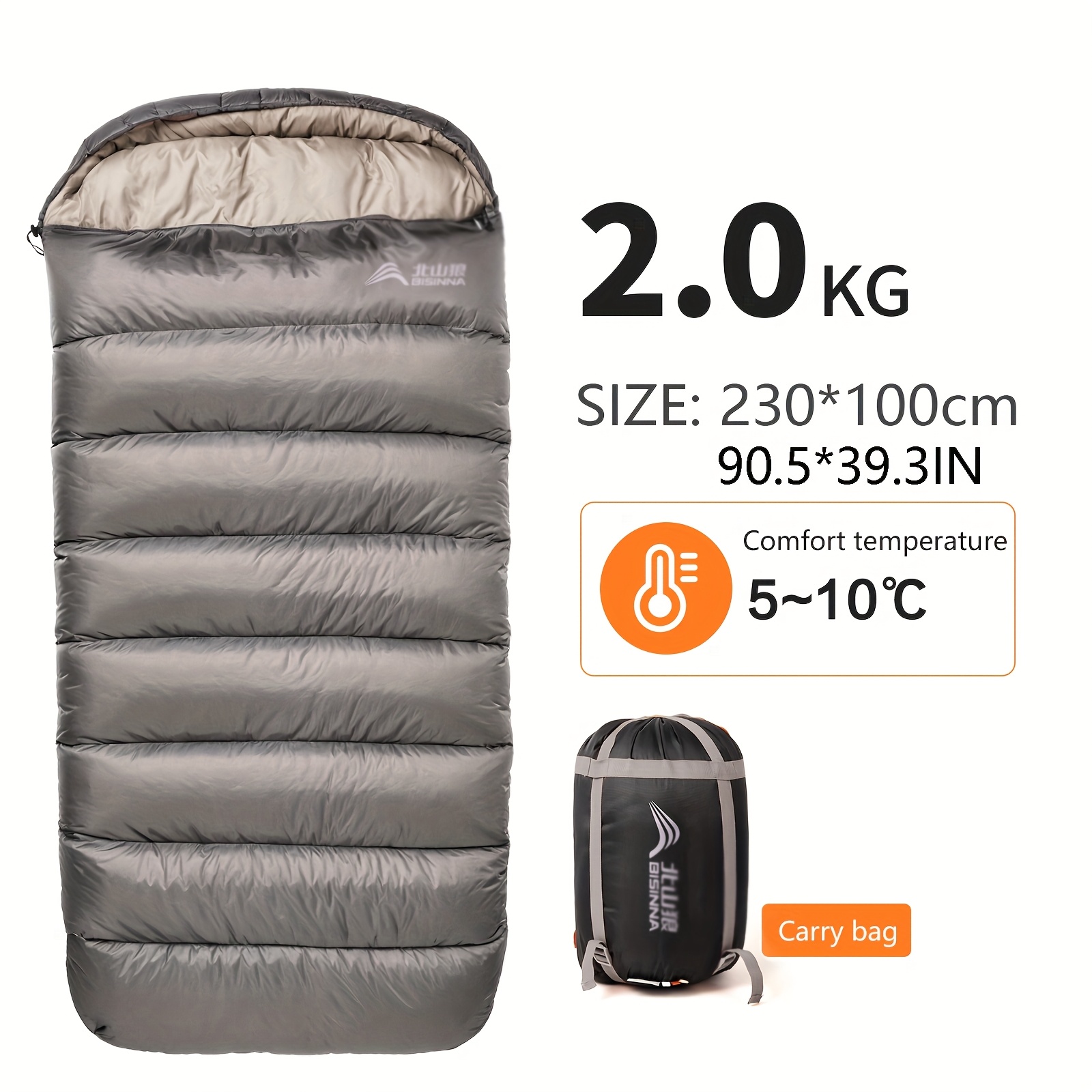 BISINNA Portable Camping Sleeping Bag for Adults, Lightweight 4-Season