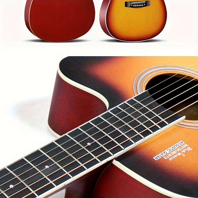A Classical Folk Wooden Guitar A Dazzling Sunset Color. Made - Temu