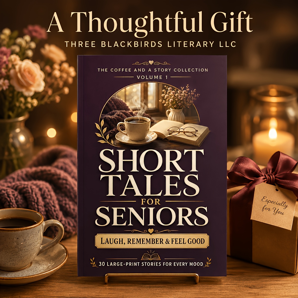 TEMU Short Tales For Seniors: Laugh, Remember & Feel Good | 30 Large-print Stories For Every Mood, The Coffee And A Story Collection Volume 1