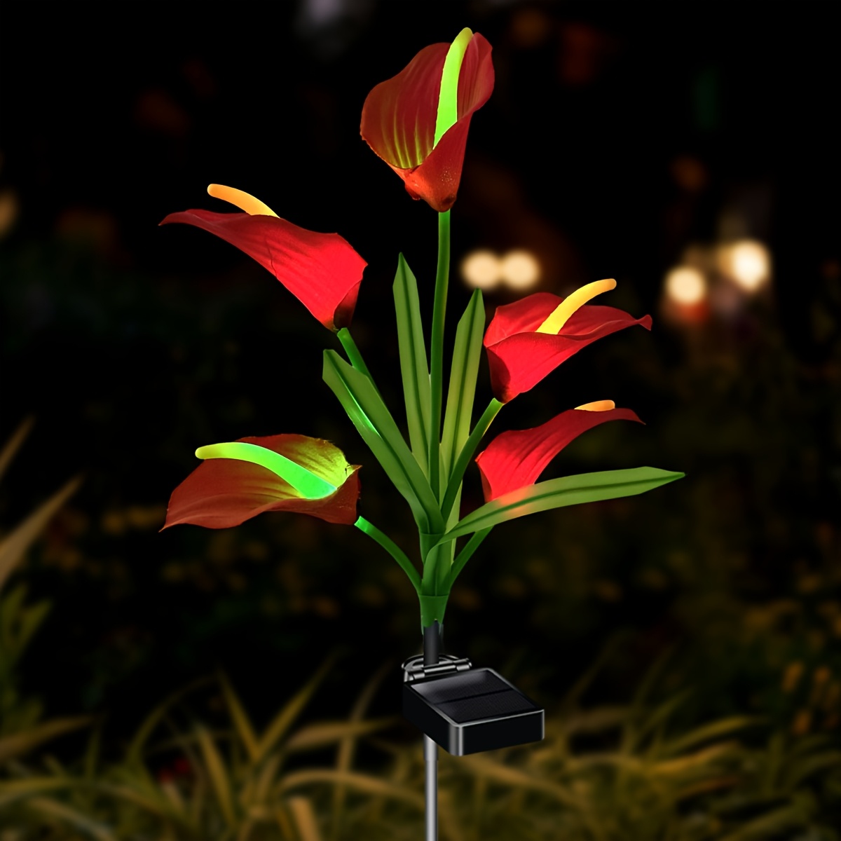 1-pack Solar Calla Lily Changing Light, Enlarged Solar Garden And Courtyard Atmosphere Decorative , Flower