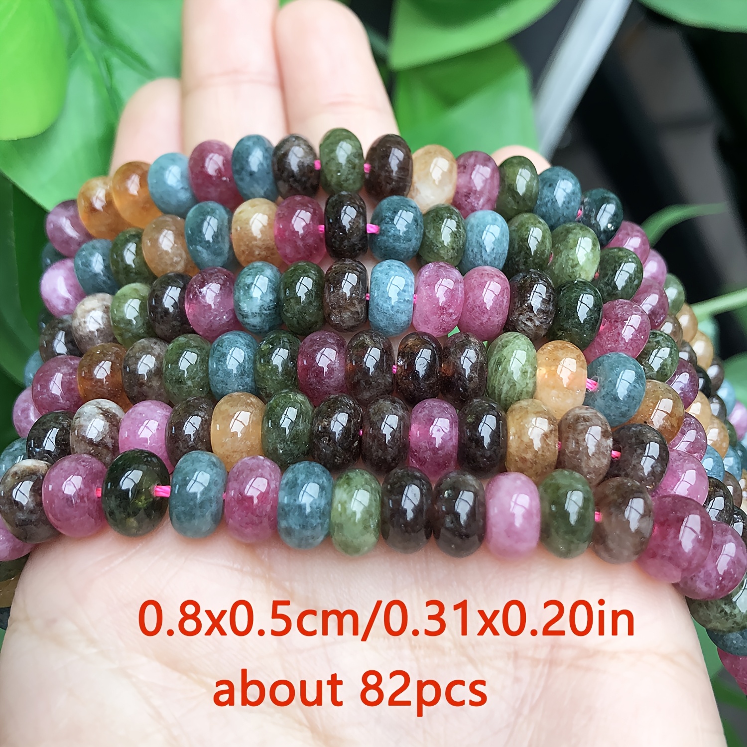 TEMU 2d Flat - 8x5mm Natural Colorful Abacus Rondelle Beads, Flat Round Loose Spacer Stone Bead, Diy Earrings Bracelets Necklaces Handicrafts, For