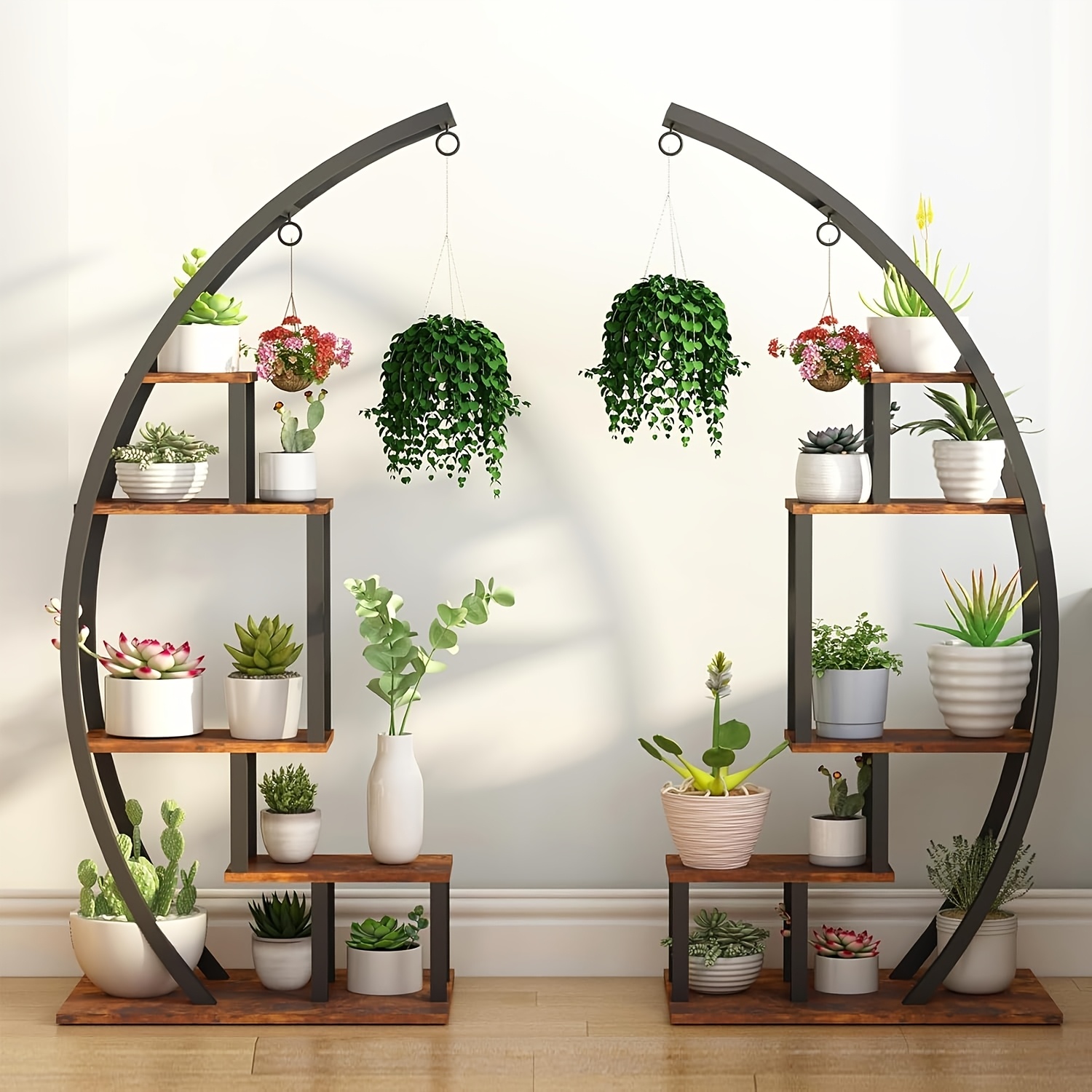 5 tier round plant stand half moon shape indoor metal garden - Temu