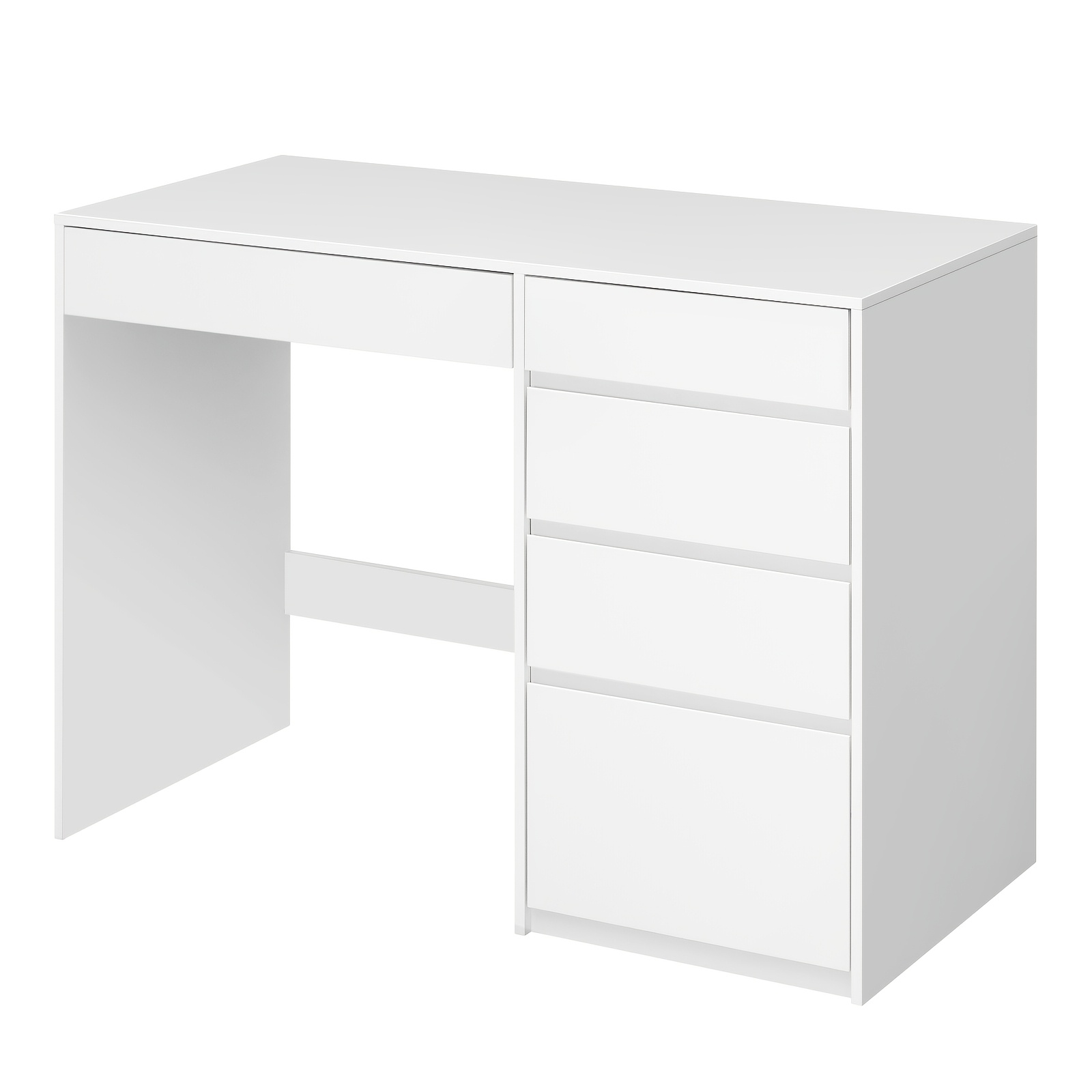 Desk With 5 Drawers, Office Desk, Large Tabletop, Computer Desk, Study Desk, Drawer Handles, Easy Style, Sturdy And Durable