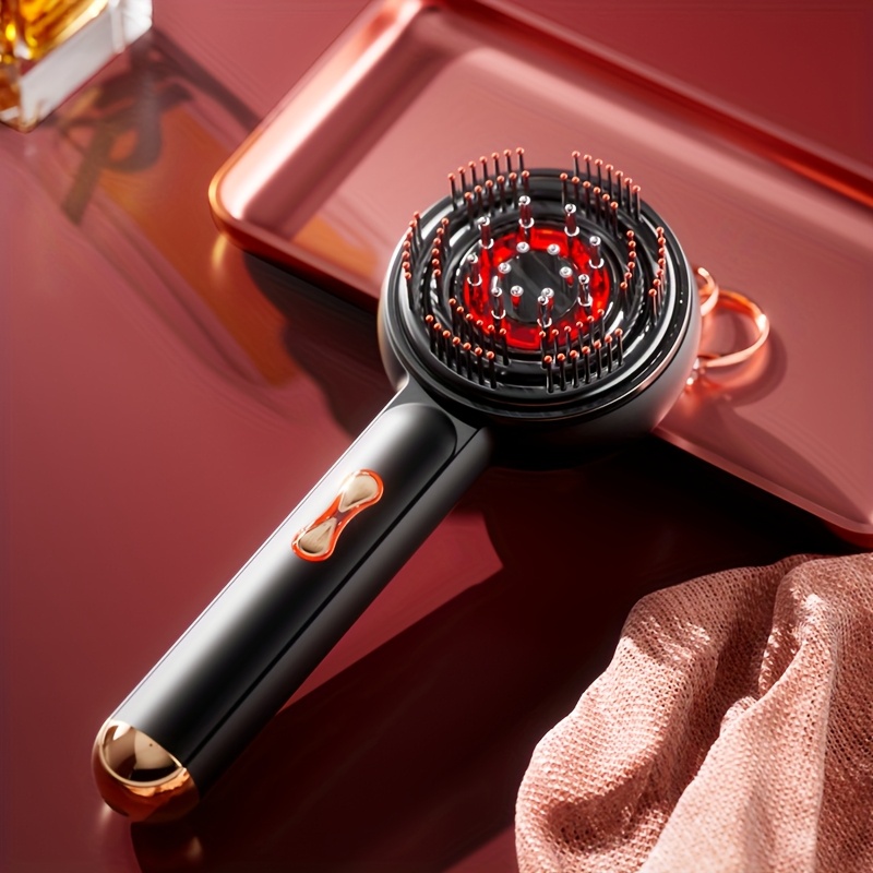 rechargeable electric scalp massager with vibrating massage and essential oil dispenser ideal for head relaxation and   hair care device   care tool ergonomic grip details 1