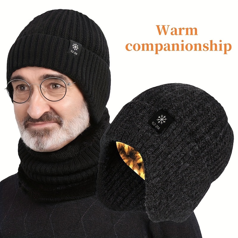 

Winter Cold-proof Hat Suitable For Cold Weather Men's Plus Velvet Thickened Ear Protection Cold-proof Warm Hat Winter Gift For Father