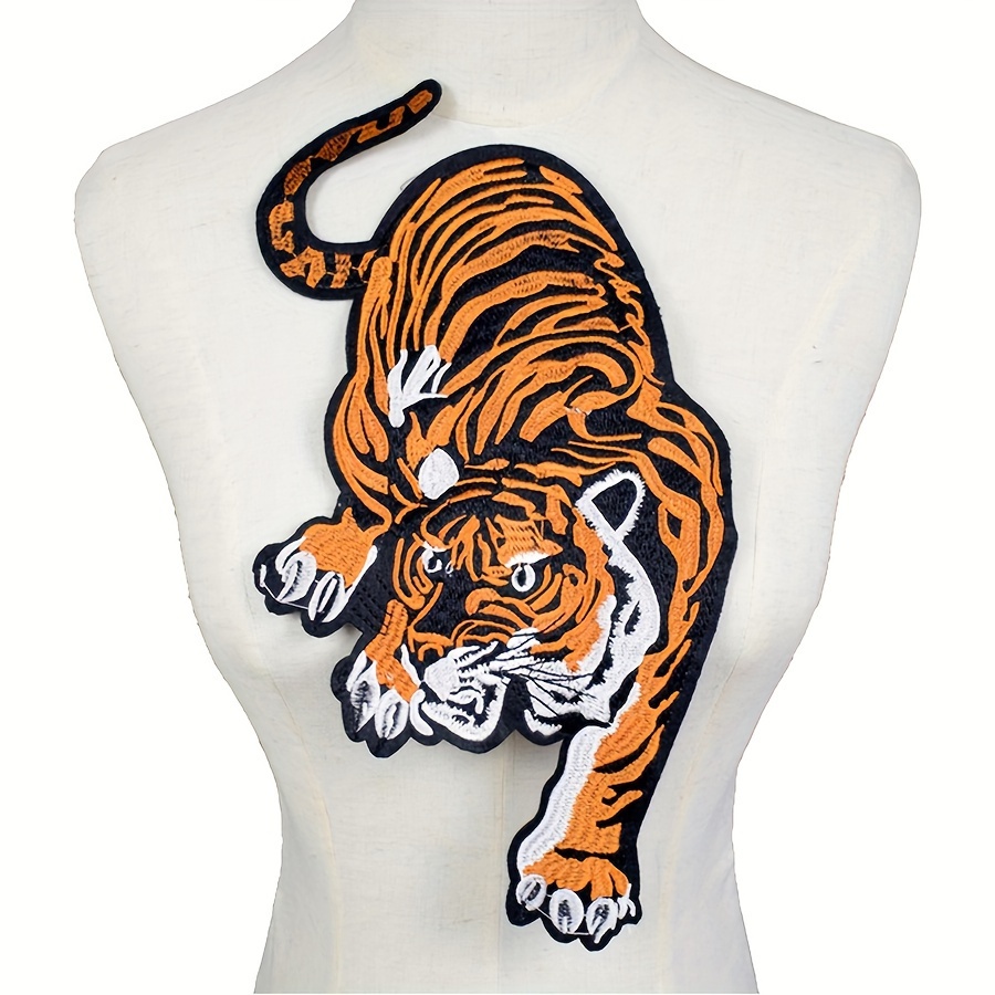 TEMU A Tiger Embroidery Pattern Iron-on Patch For Coats And Jackets, For Decoration And Repair