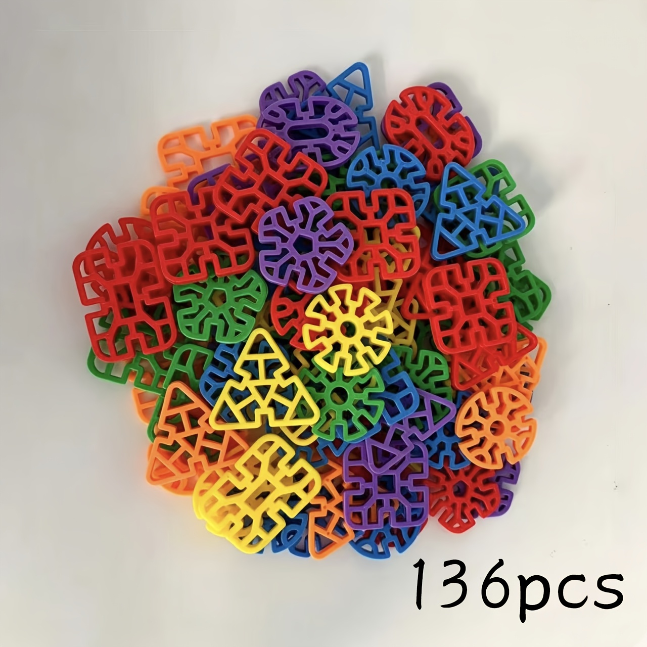 68pcs/136pcs Bagged Geometric Snowflake Pegs