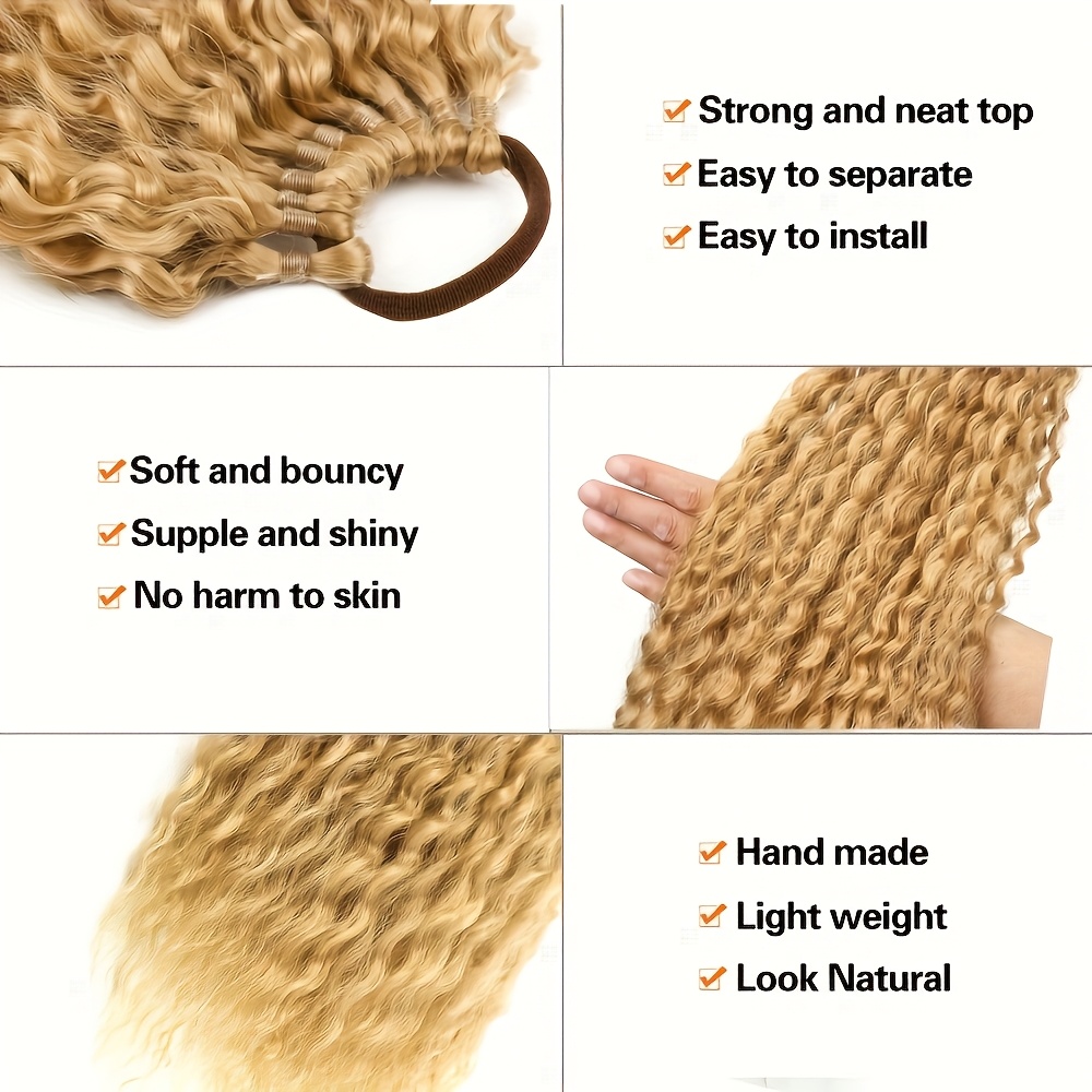 50.8cm long   ponytail extension with elastic rubber band - 12 strands synthetic hairpiece for women,   afro curly hair, easy to style, natural look,  , natural look hairpiece,   hairband details 7
