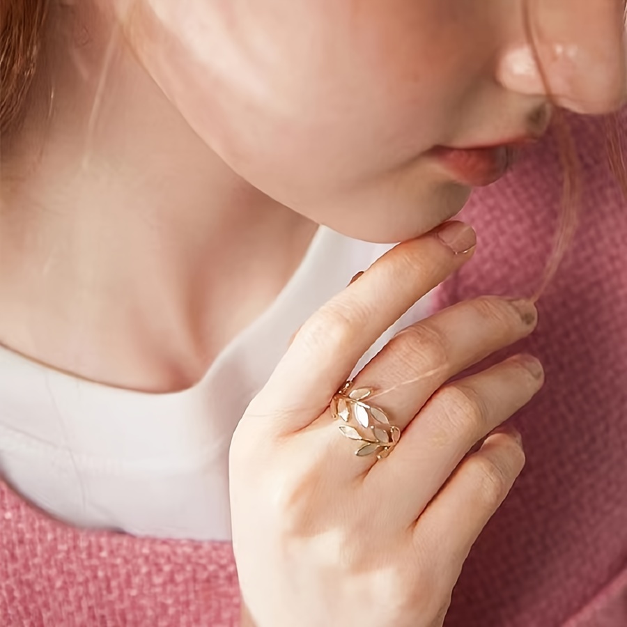 Copper Open Ring Tree Leaf Design for Women