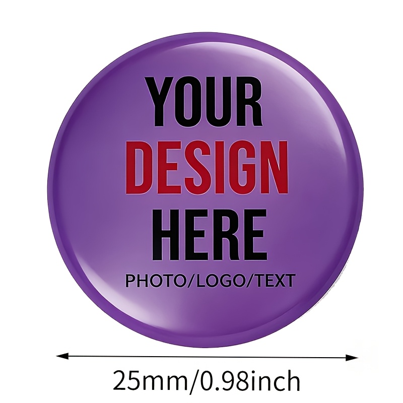 TEMU 55pcs Boxed Custom Metal Brooch Badges - Personalized Text, Photo, Or Image Team Logo Badges, Suitable For Bags, Hats, Clothing - Promotional