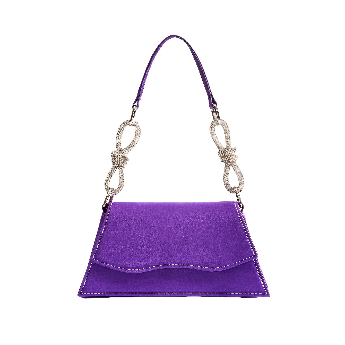 

Satin With Diamond Chain Shoulder Bag