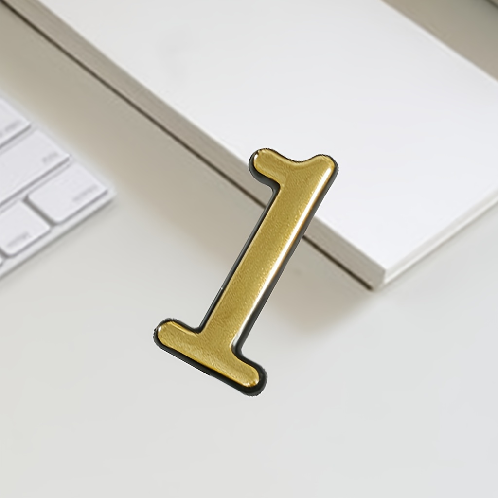 TEMU 1 letrero acrílico dorado con número de casa, respaldo autoadhesivo y dígitos dorados brillantes, placa de dirección fácil de instalar para
