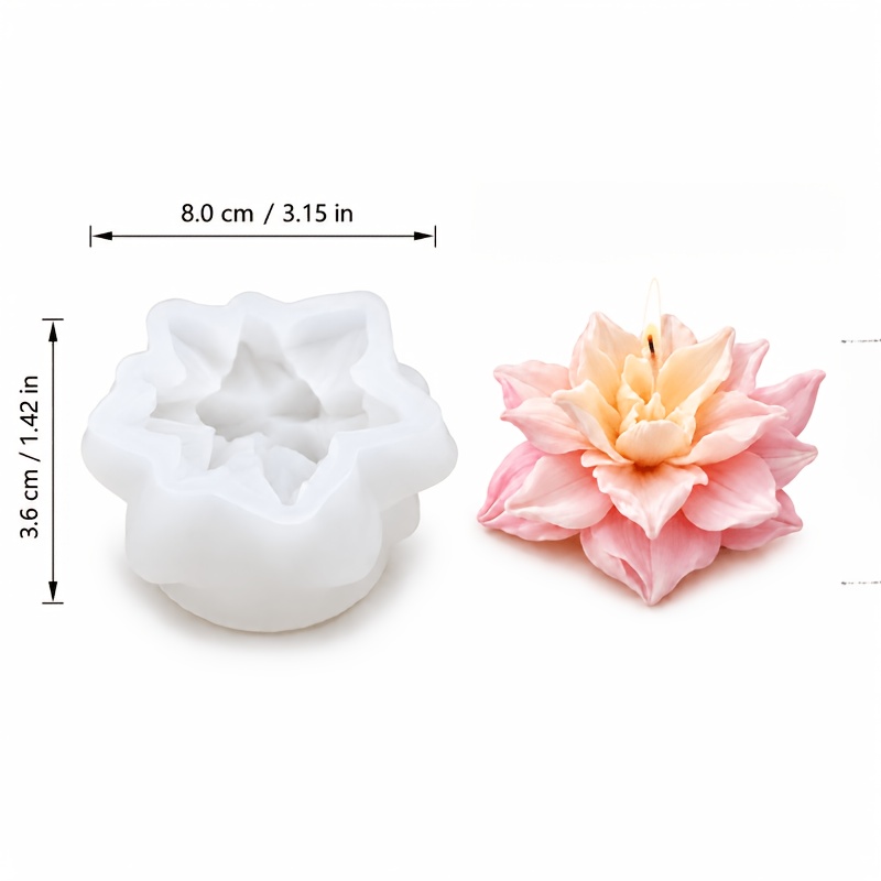 TEMU Moule en silicone résine, moule en silicone 3D multicouche de nénuphar, facile à démouler, adapté à la résine époxy, au plâtre, aux bougies et