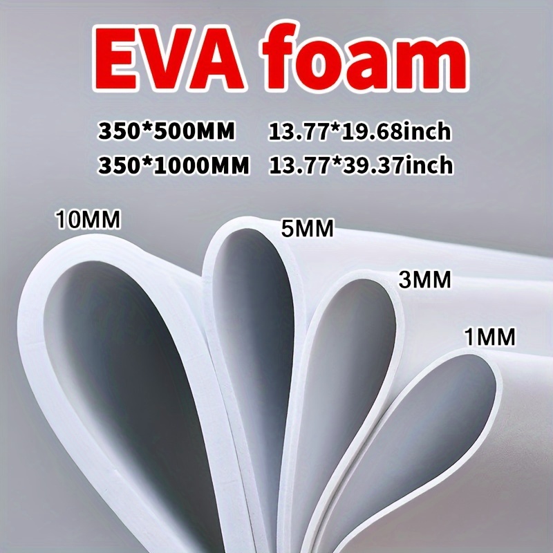 

Foam Cosplay Props Costume For Eva - Thickness 1mm, 2mm, 3mm, 5mm, 10mm - Black Or White - 14"x 39" - Ultra-high Density Craft Foam, Model Carving Material For Handmade Diy Production