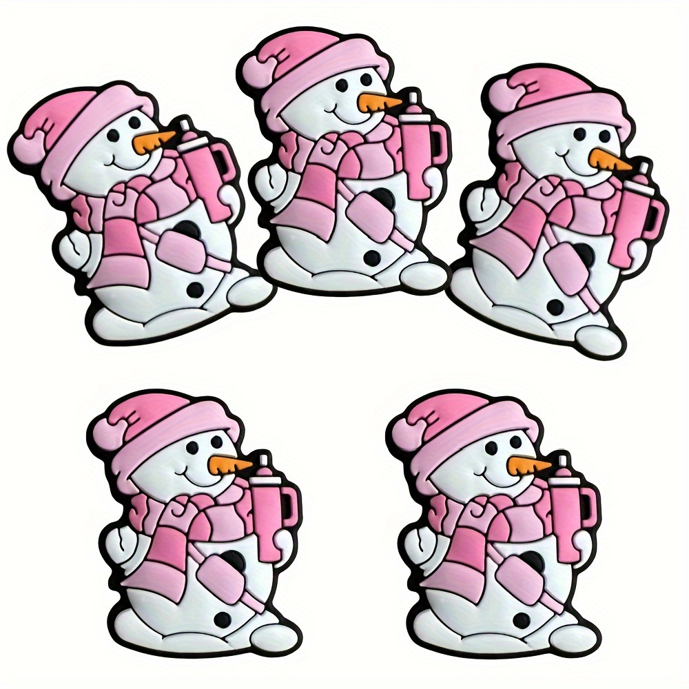 

5pcs Christmas Snowman Set - Diy For Ballpoint , Keychains & Jewelry Accessories