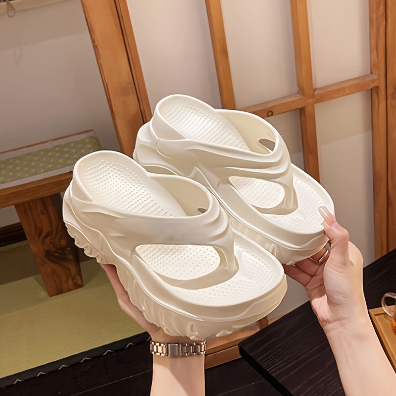 popular   women 39 s eva flat slippers comfortable high heeled casual beach and garden shoes non slip soles easy to slip on   in   and beige   Product details 9