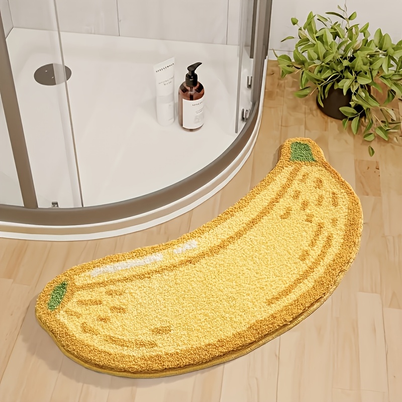 TEMU 1pc Creative And Cute Banana-shaped Irregular Area Rug, Decorative Rug, Entryway Mat, Home Decor Rug, Bedroom Decor, Soft Non-slip Rug, Bathroom