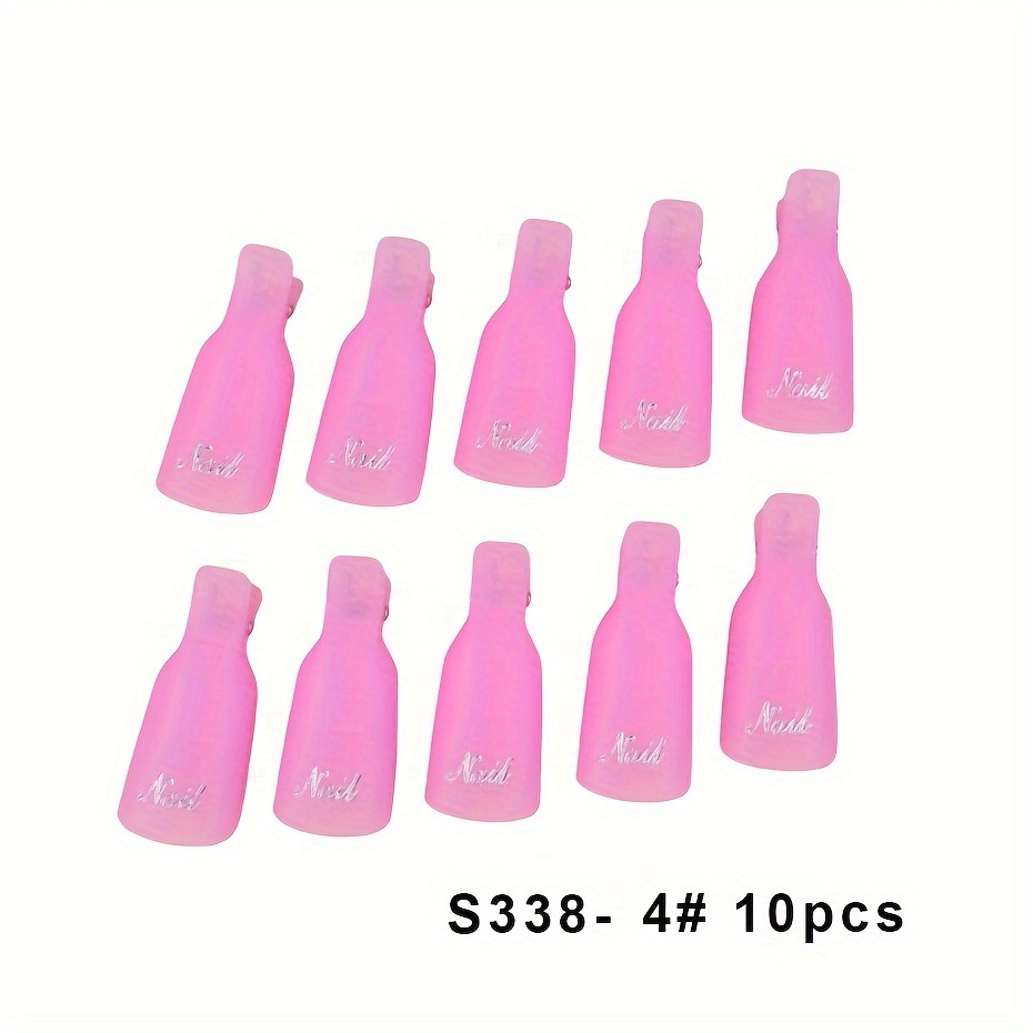 Image of 10pcs Nail Art Soak Off Cap Clip, Fingers Fluid Remove Gel Polish Wrap Tool, Cleaner Soaker Manicure Accessoires