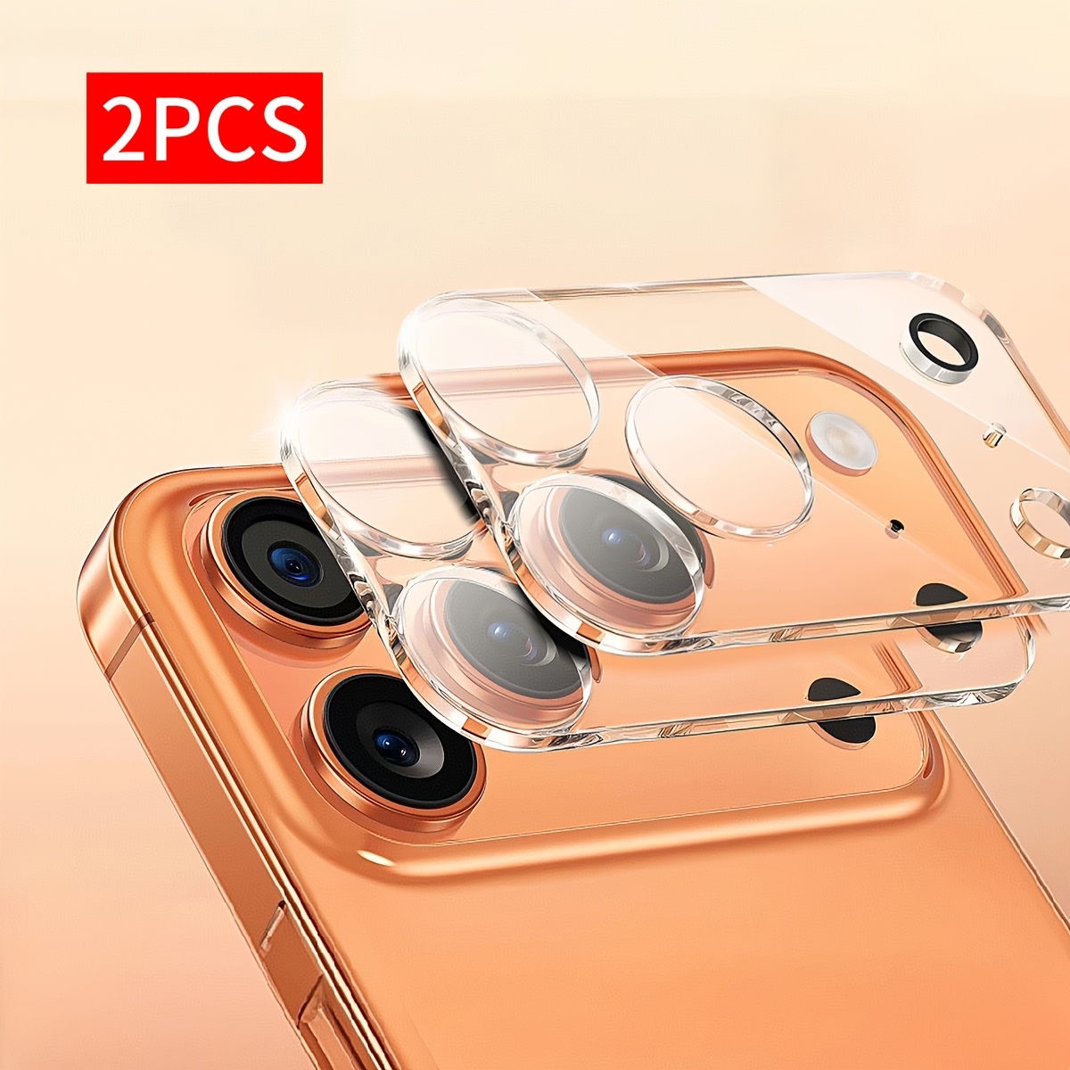 TEMU 2pcs -one Hd Transparent Full Coverage Lens Protection Film, Suitable For Iphone 17 Pro/17 Pro Max, Phone Rear Camera Scratch Protection, Full