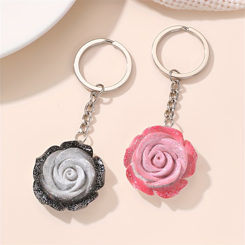 1pc 2pcs womens elegant rose keychain flower rose charm - Temu