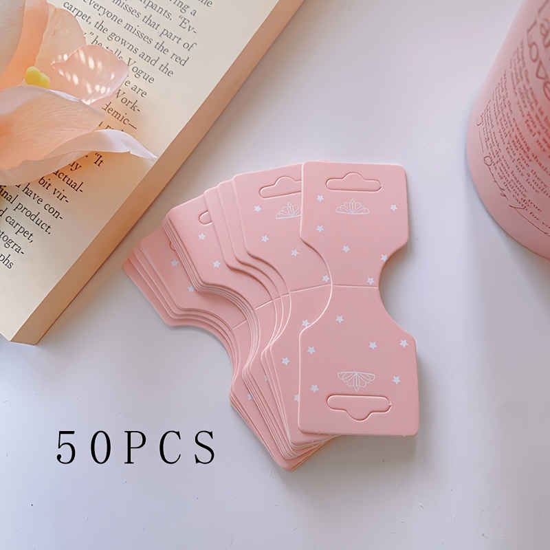 TEMU 50 pièces de cartes pliées à motif de couronne rose pour accessoires de cheveux, , bracelets et emballage DIY