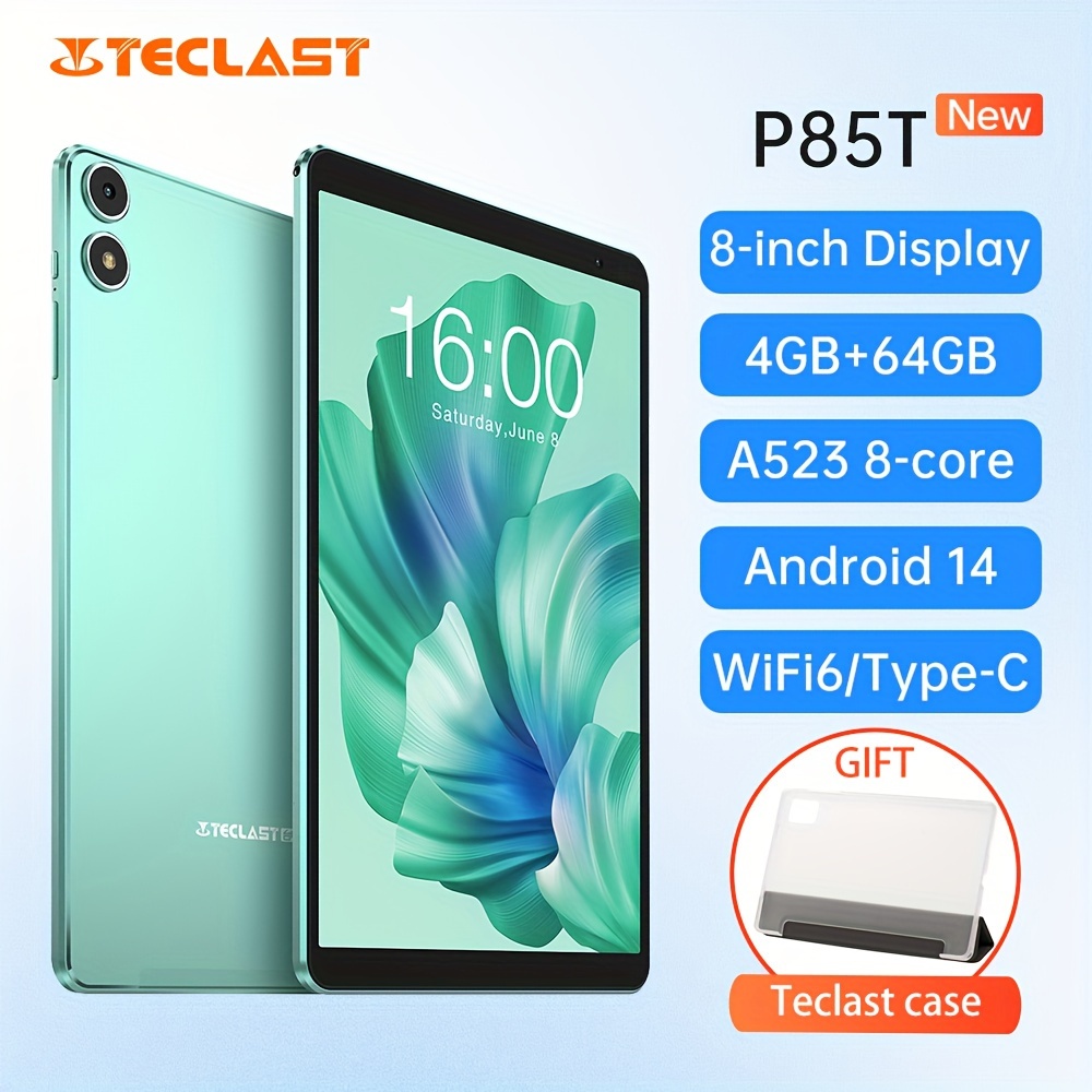 Teclast P85T WiFi Tablet, 8-inch Android 14 Pad, IPS Display, 12GB RAM(4+8) 64GB ROM with 1TB Extension, 5000mAh Type-C charging Wi-Fi Tablet