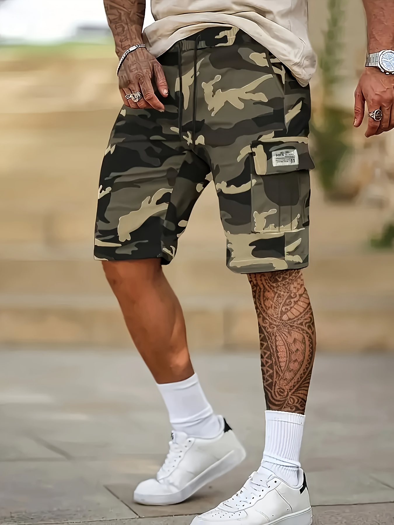 Cargo Shorts Short Con Tasche Laterali Pezzi Pantaloncini Cargo