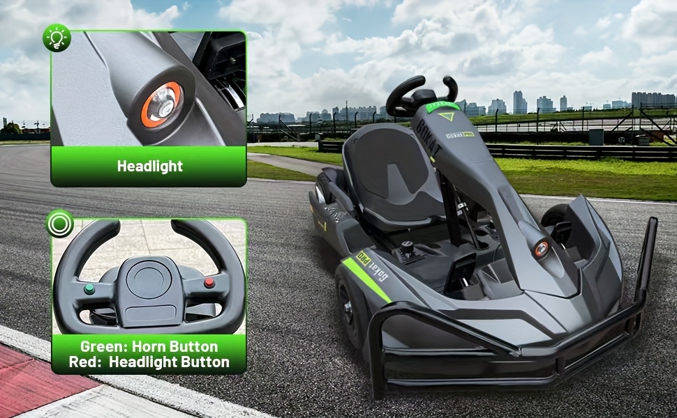 Go Karts for Adults, PRO Electric Go Kart Build In 1500W*2 AC Brushless Motor with 54V8A Removable Lithium Battery And Handbrake, 50km/h High Speed Drifting Gokart for Ages 14+ Up to 78.74inch/440.92LB