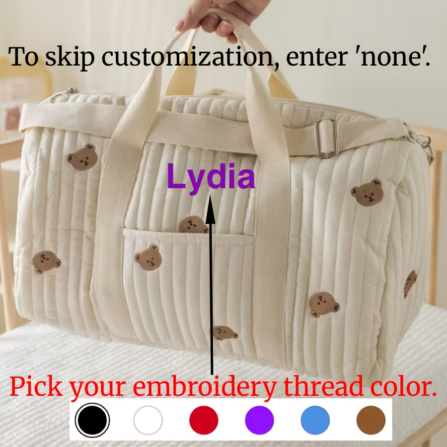 TEMU Embroidered Parent Bag | Large Capacity With Exterior Pockets, 4-side Storage Design, Cloud Velvet Material, Handheld/crossbody, Organize