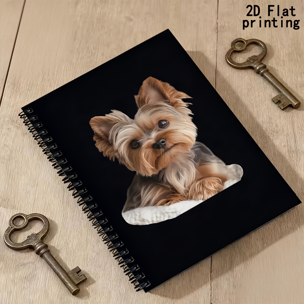 item picture 2d flat 1 5 subject notebook little yorkshire terrier themed spiral notebook notepad planner suitable for companies events meetings daily life   graduation gifts valentines day gathering and party decoration gifts