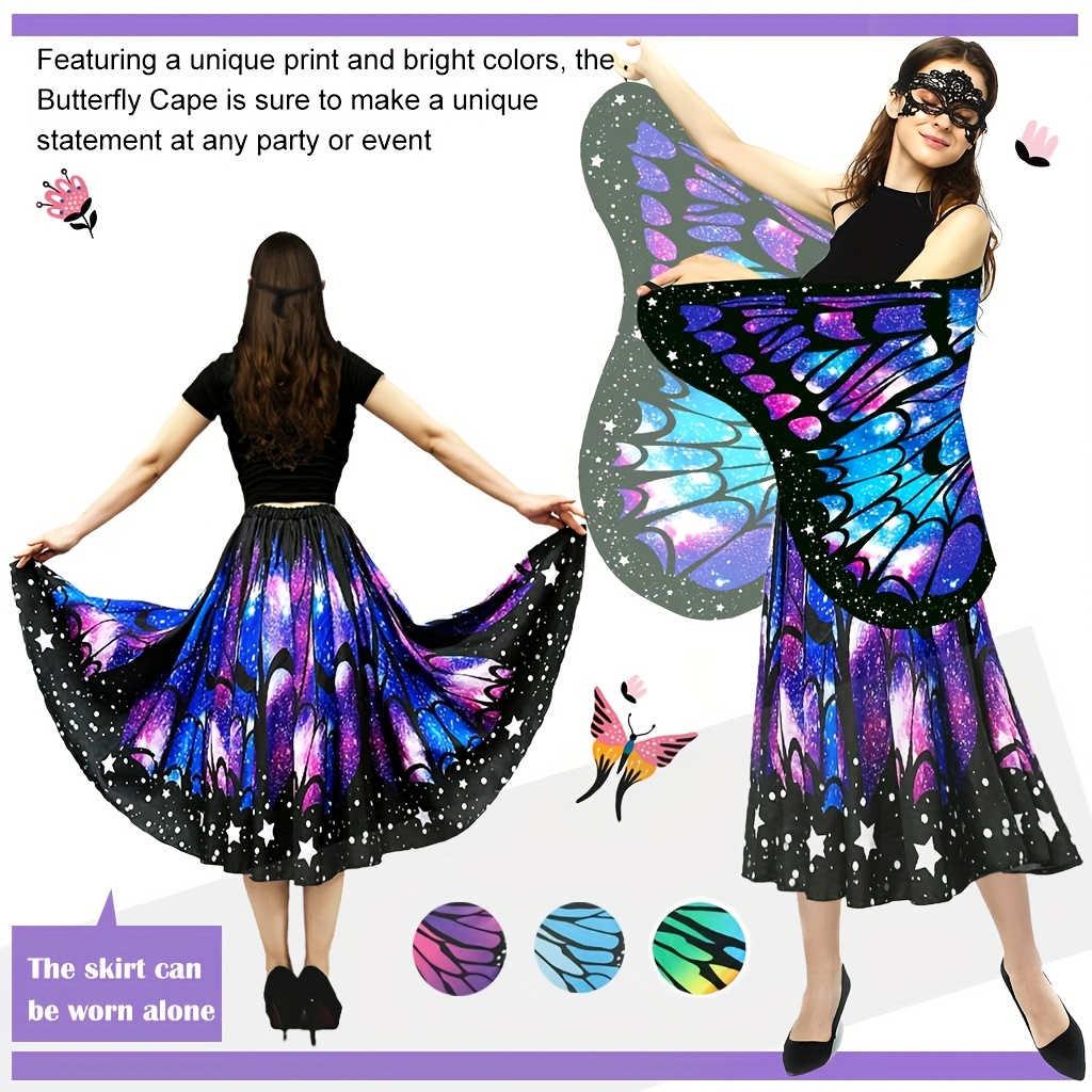 Schmetterling Kostüm Für Damen - Rock, Haarreif & Spitzenmaske Für Karneval & Cosplay