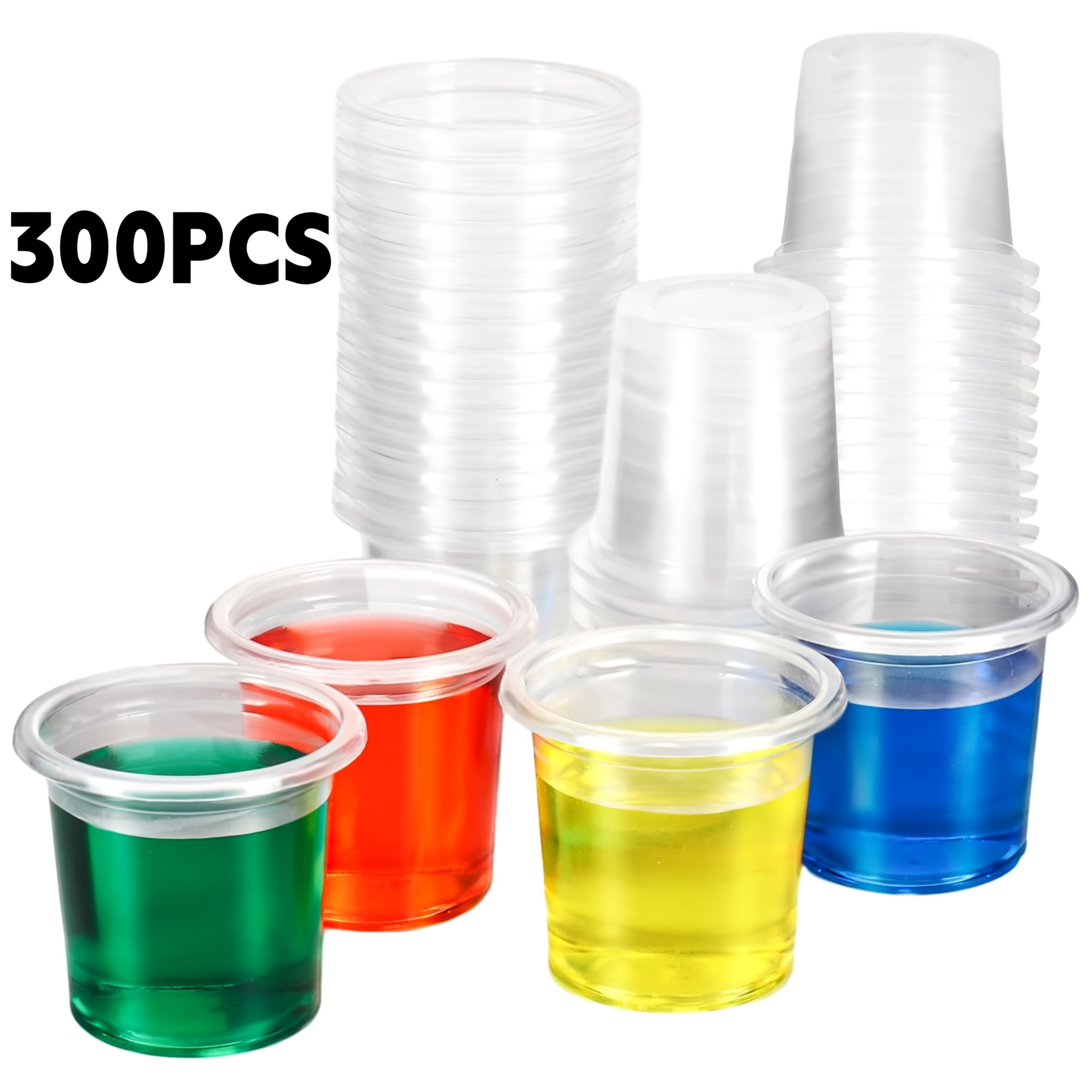 Image of 100/200/300 Pack Bulk Mini Plastic Shot Glasses - Individually Wrapped Transparent Small Cups (20ml/0.7oz) For Parties, Weddings, Tasting Events - Sample Cups For Liquor, Wine, Less Than 1 Ounce