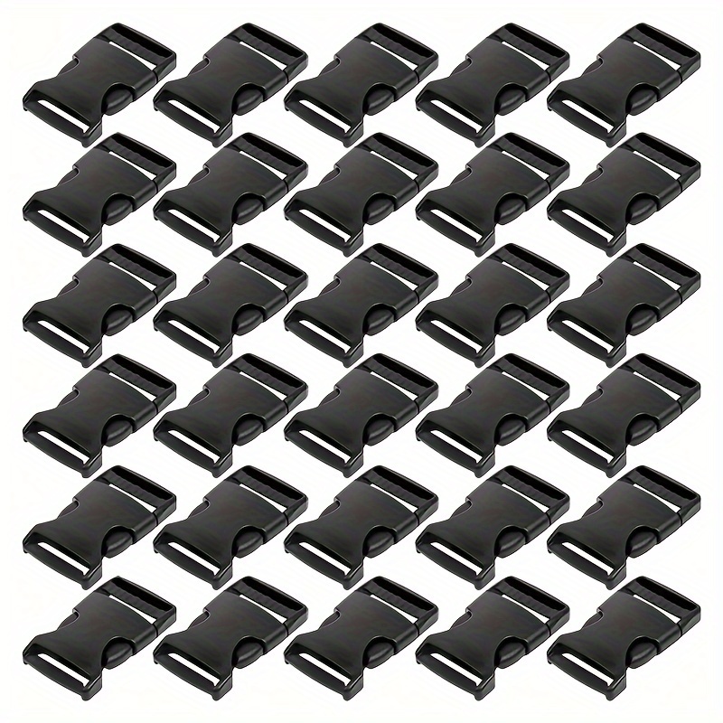 

50-piece Black 1" Quick Release Buckles - Dual Adjustable, No-sew Plastic Clips For Backpacks, Nylon Webbing Straps & Dog Collars Straps For Handbags Purse Strap Extenders