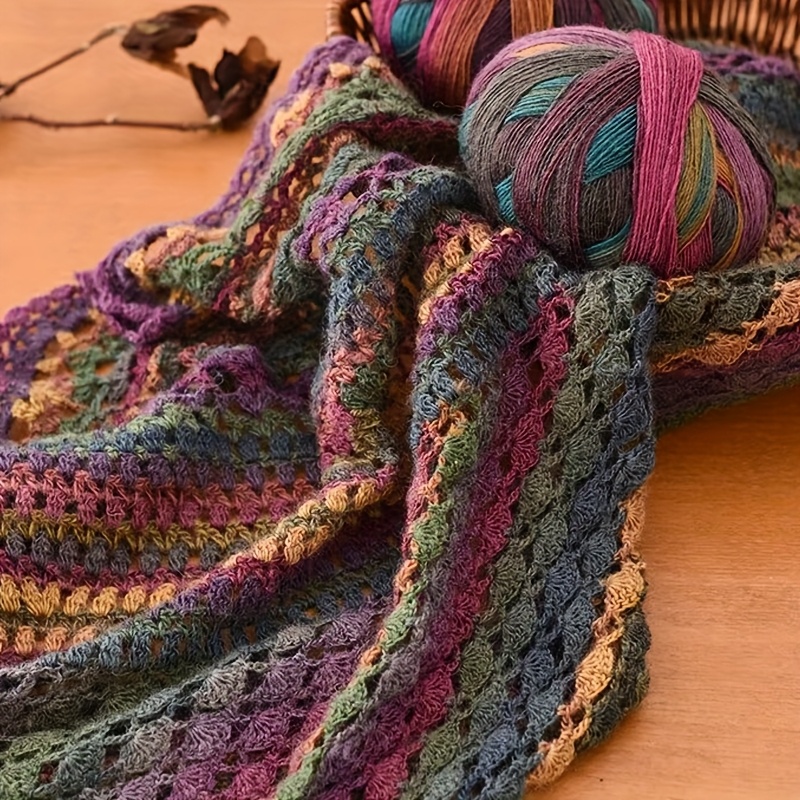 2pcs | 200g Gradient Yarn -long-distance Hand-dyed Rainbow Wool, Soft And Durable Knitting/crochet Materials For Scarves, Blankets, Sweaters