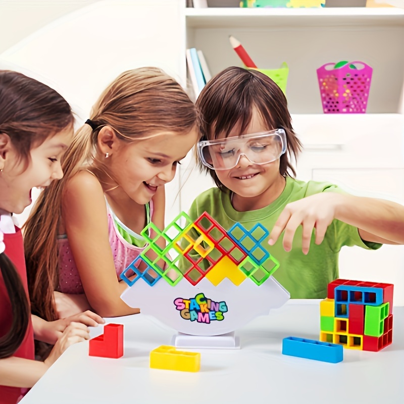   stacking game with wooden blocks tabletop   for family   and childrens parties details 9