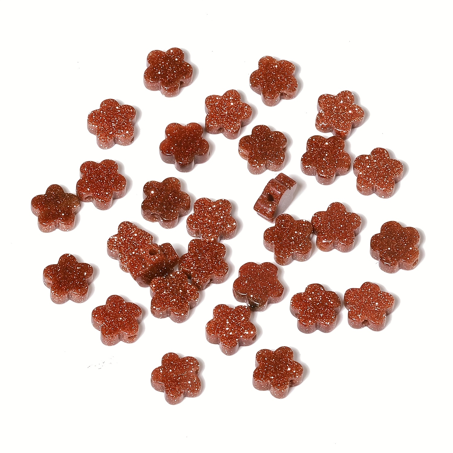 Golden Sandstone Flower Beads for Jewelry Making