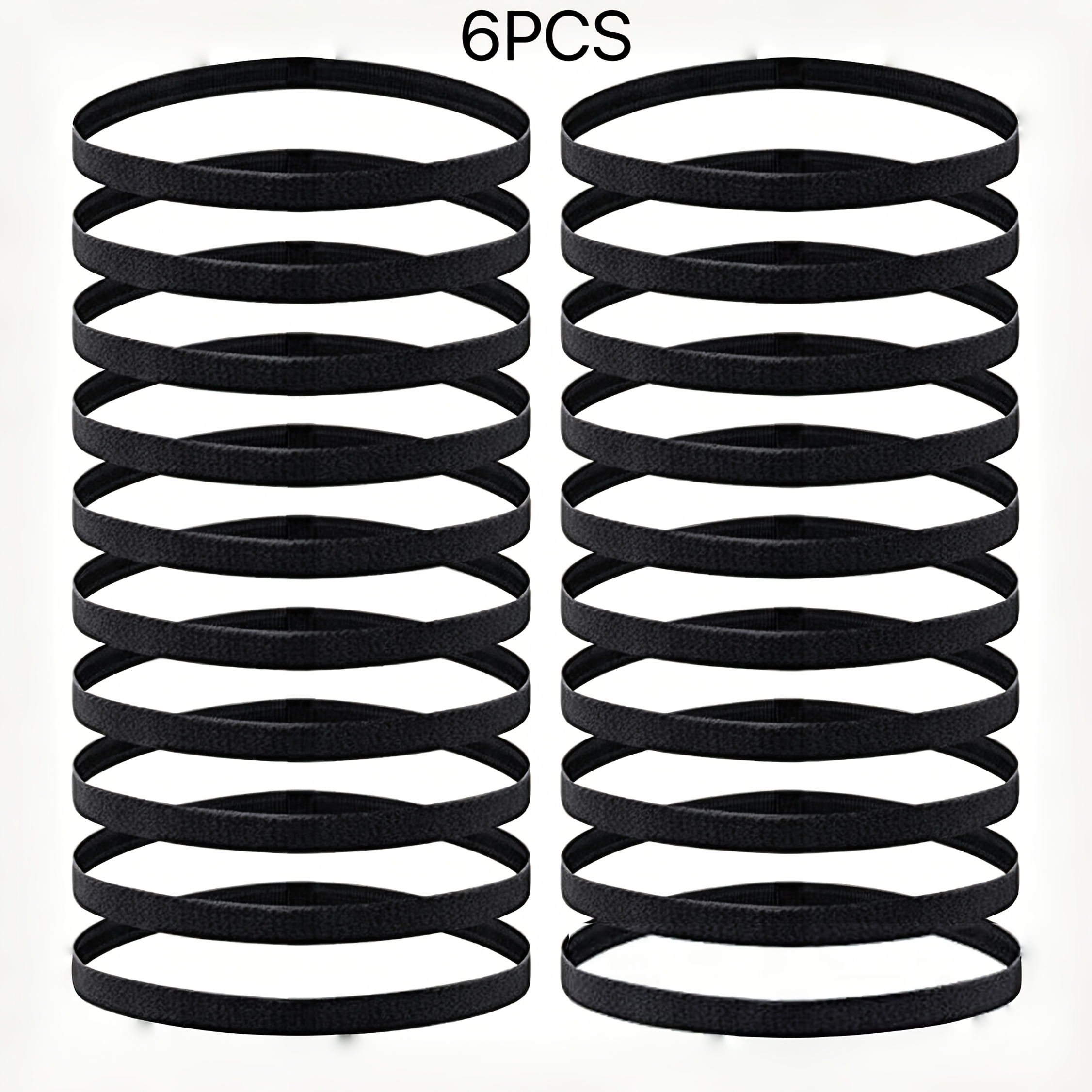 TEMU 6pcs Random Elastic Non-slip Sports Hair Accessories, High-stretch Elastic Hair Ties, Sweat-absorbing Headbands For Fitness, Running, And Yoga,